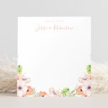Pink Watercolor Floral Boho Personalized Notepad<br><div class="desc">Create your own personalized pink watercolor floral notepad with your custom name.</div>