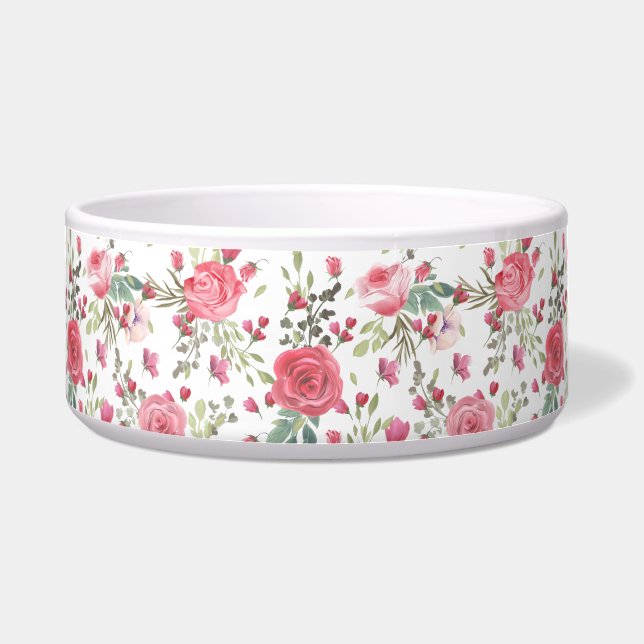 Pink Watercolor Floral Bowl (Front)