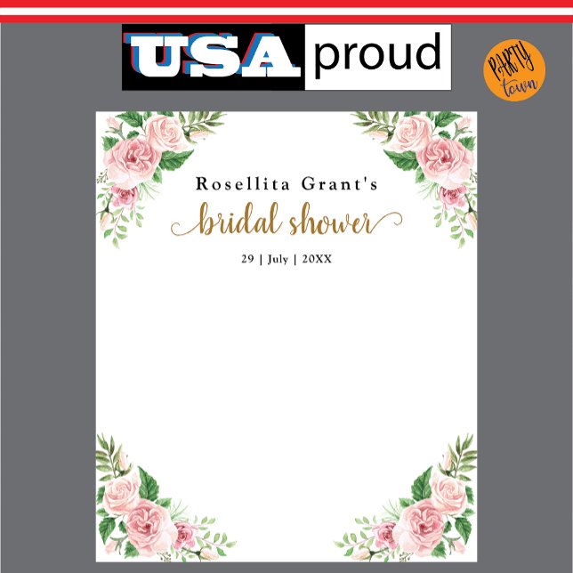 Pink Watercolor Floral Bridal Shower Tapestry (Please bring a book
There’s no need for a card
We will read every night
In the house; in the yard
)