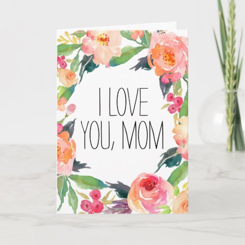 Pink Watercolor Floral Card