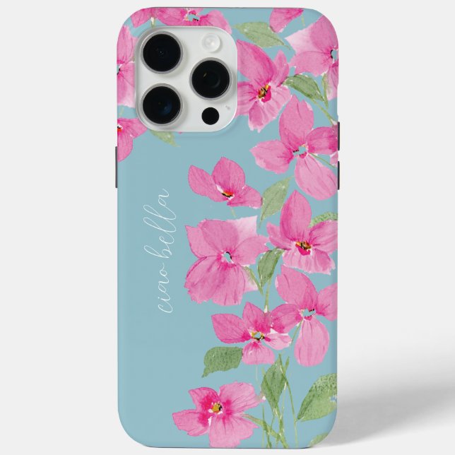 Pink Watercolor Floral Case-Mate iPhone Case (Back)