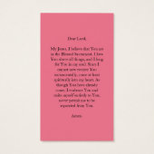 Pink Watercolor Floral Cross Prayer Card (Back)