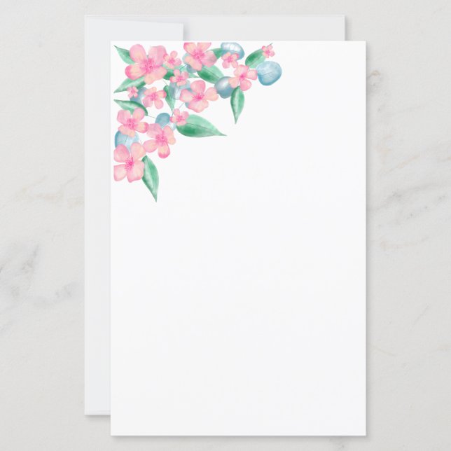 Pink Watercolor Floral Design (Front)