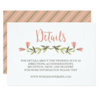 Pink Watercolor Floral Details Card