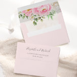 Pink Watercolor Floral Elegant Wedding Envelope<br><div class="desc">An elegant floral envelope featuring pink watercolor flowers with modern handwritten calligraphy.</div>