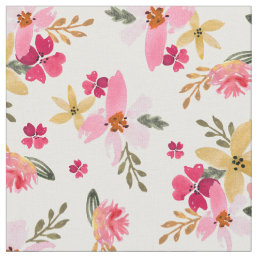 Pink Watercolor Floral Fabric