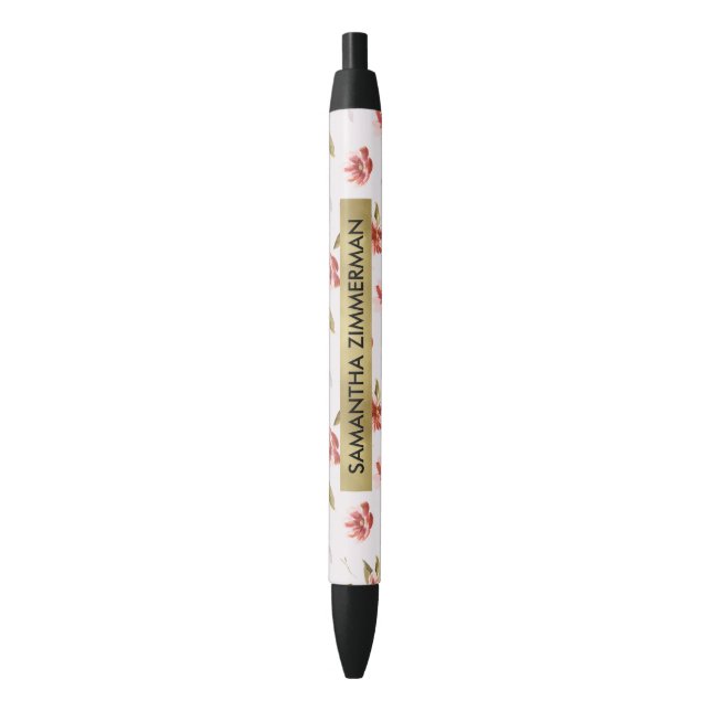 Pink Watercolor Floral Garden Pen (Front Vertical)