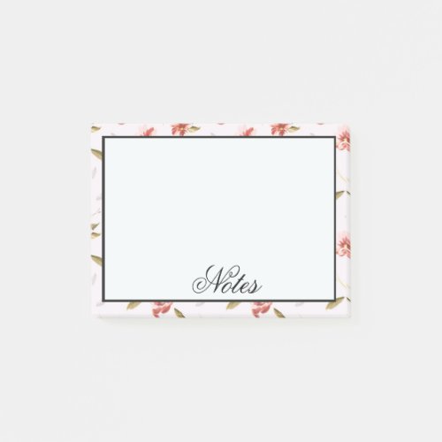 Pink Watercolor Floral Garden Post_it Notes