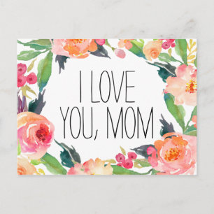 Pink Watercolor Floral Mother's Day Postcard