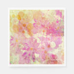 Pink Watercolor Floral Napkins