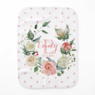 Pink Watercolor Floral Polka Dots Girl Nursery Baby Burp Cloth Pink Watercolor Floral Polka Dots Girl Nursery Baby Burp Cloth