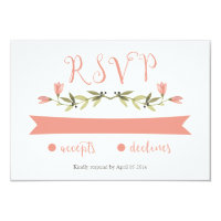 Pink Watercolor Floral RSVP Card