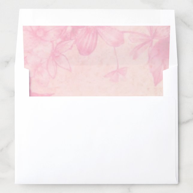 Pink Watercolor Floral Wedding Envelope Liner (In Envelope)
