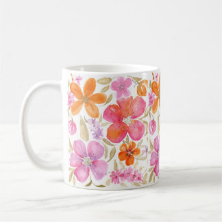 Pink Watercolor Flower Coffee Mug