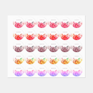 Pink Watercolor Flower Labels