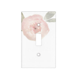 Pink Watercolor Flower Modern Chic Light Switch Cover