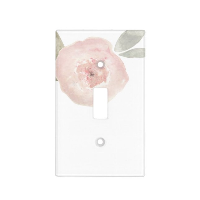 Pink Watercolor Flower Modern Chic Light Switch Cover (Front)