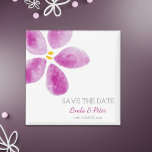 Pink Watercolor Flower Save the Date Wedding Magnet<br><div class="desc">Surprise your future wedding guests with this elegant and simple pink save the date magnet. This is a very creative way to announce your engagement. Illustrated and designed by Patricia Alvarez.</div>