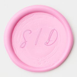 Pink watercolor flower  wax seal sticker