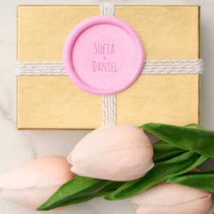 Pink watercolor flower  wax seal sticker