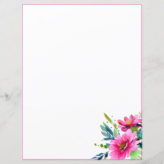 Pink watercolor flowers (Front)