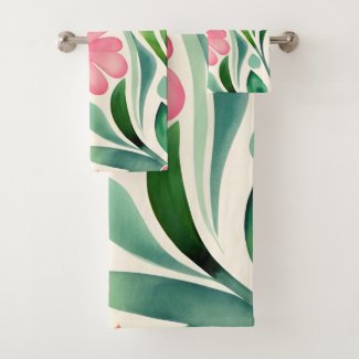 Pink Watercolor Flowers Art 