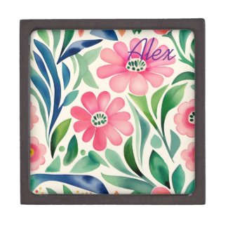 Pink Watercolor Flowers Art 