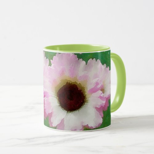 Pink Watercolor Flowers Art Mug Cup