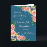 Pink Watercolor Flowers Daughter Birthday Card<br><div class="desc">Birthday card for Daughter with vintage pink watercolor flowers and thoughtful verse.</div>
