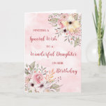 Pink Watercolor Flowers Daughter Birthday Card