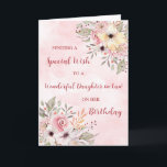 Pink Watercolor Flowers Daughter in Law Birthday Card<br><div class="desc">Birthday card for daughter in law with vintage pink watercolor flowers and thoughtful verse.</div>