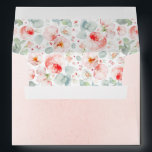 Pink Watercolor Flowers Elegant Bright Envelope<br><div class="desc">Pastel soft light watercolor pink flowers envelopes</div>