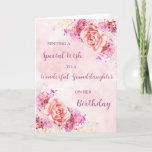 Pink Watercolor Flowers Granddaughter Birthday Card<br><div class="desc">Birthday card for granddaughter with vintage pink and purple watercolor flowers and thoughtful verse.</div>