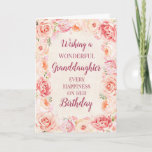 Pink Watercolor Flowers Granddaughter Birthday Card<br><div class="desc">Birthday card for granddaughter with pretty vintage blush pink watercolor flowers and thoughtful verse.</div>