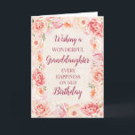 Pink Watercolor Flowers Granddaughter Birthday Card<br><div class="desc">Birthday card for granddaughter with pretty vintage blush pink watercolor flowers and thoughtful verse.</div>