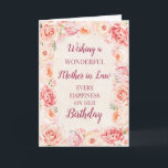 Pink Watercolor Flowers Mother in Law Birthday Card<br><div class="desc">Birthday card for mother in law with pretty vintage blush pink watercolor flowers and thoughtful verse.</div>