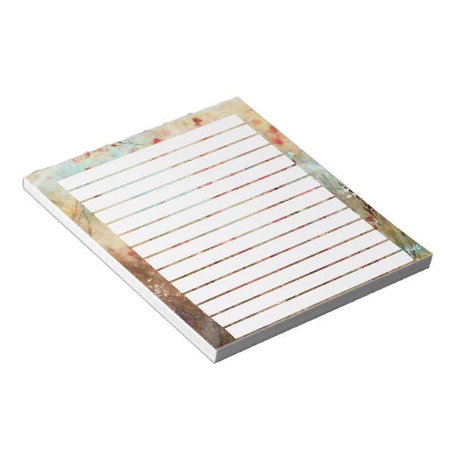 Pink watercolor flowers notepad (Angled)