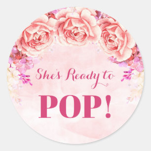 Pink Watercolor Flowers Ready to Pop Favor Tags