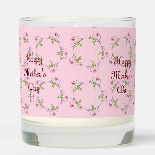 Pink Watercolor Flowers Scented Jar Candle