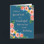 Pink Watercolor Flowers Sister in Law Birthday Card<br><div class="desc">Birthday card for sister in law with vintage pink watercolor flowers and thoughtful verse.</div>