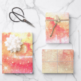 Pink Watercolor Galaxy Wrapping Paper Sheets