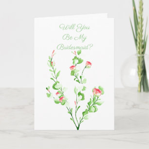 Pink Watercolor Garden Bouquet Card