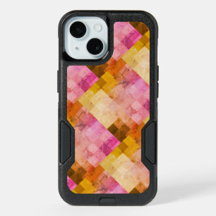 Pink Watercolor Geometric Pattern iPhone 15 Case