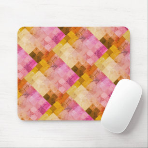 Pink Watercolor Geometric Pattern Mouse Pad