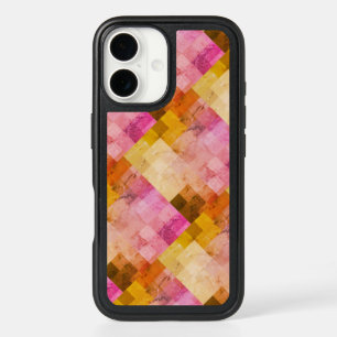 Pink Watercolor Geometric Pattern iPhone 16 Case