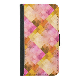 Pink Watercolor Geometric Pattern Samsung Galaxy S5 Wallet Case