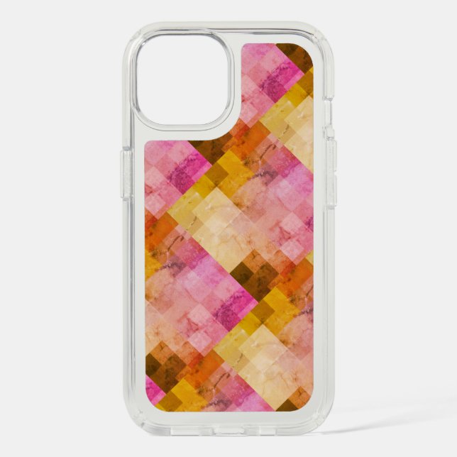Pink Watercolor Geometric Pattern Speck iPhone Case (Front)