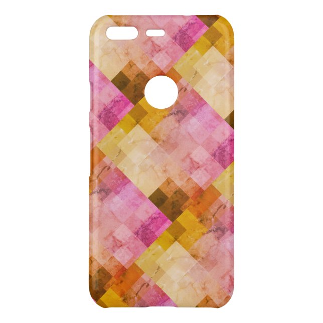 Pink Watercolor Geometric Pattern Uncommon Google Pixel Case (Back)