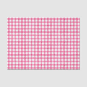 Pink Watercolor Gingham Tissue Paper