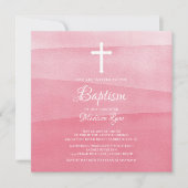 Pink Watercolor Girls Baptism Invitation | Zazzle